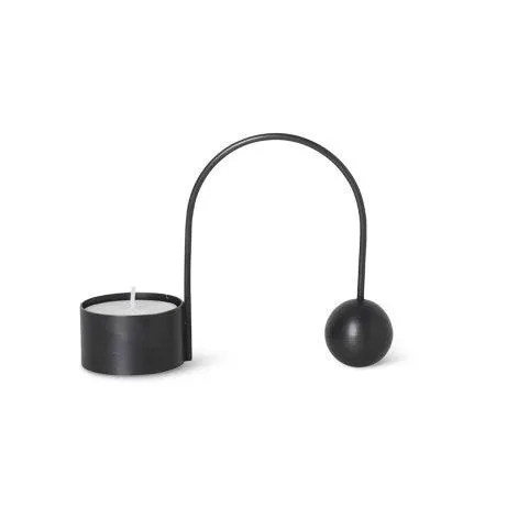 Tealight holder Balance Black Brass - ferm LIVING