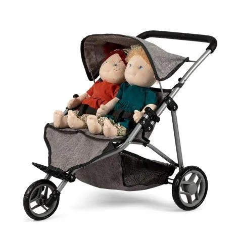 Twins doll buggy, gray - Mamamemo