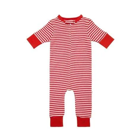 Baby Sleepsuit Stripe mit Zipper Red Stripe - OrganicEra