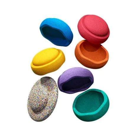 Stapelstein Rainbow basic + Stapelstein Balance Board Confetti - Stapelstein