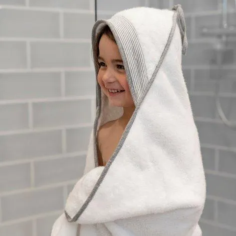 Hooded towel with teething Dry'n Play White - Doomoo