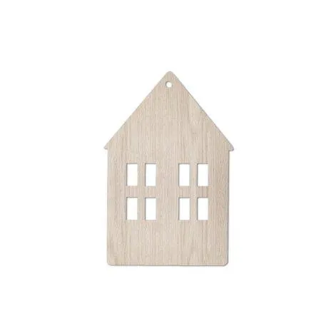 Wood Pendant Haus Natur Set of 8 - Eulenschnitt 