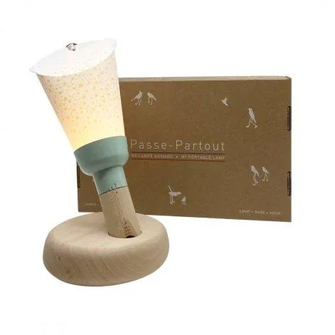 Suitcase lamp Nomade 5 in 1 starry sky Nature, sage green - Maison Polochon