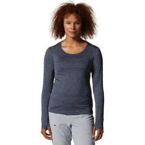 Ladies' long-sleeved shirt Mighty Stripe blue slate 417 - Mountain Hardwear