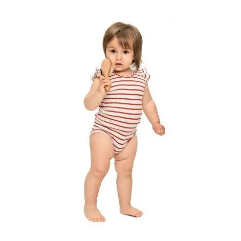 Baby bodysuit Bippi silk poppy stripes - minimalisma