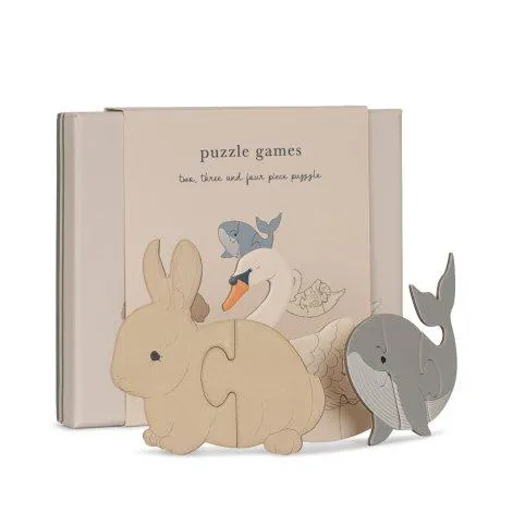 Puzzle Baby Bunny Carton FSC Beige - Konges Sløjd