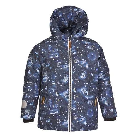 Kids winter jacket Milli navy galaxy print - rukka