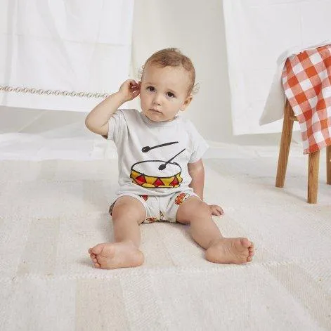 Baby T-Shirt Play The Drum Beige - Bobo Choses