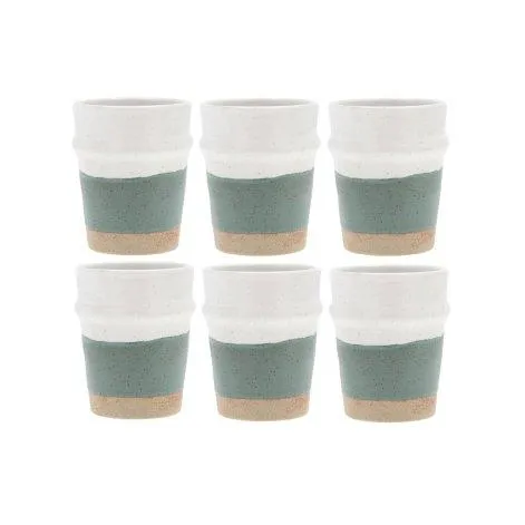 Coffee mug Evig, 6 pieces, Green/White - Villa Collection