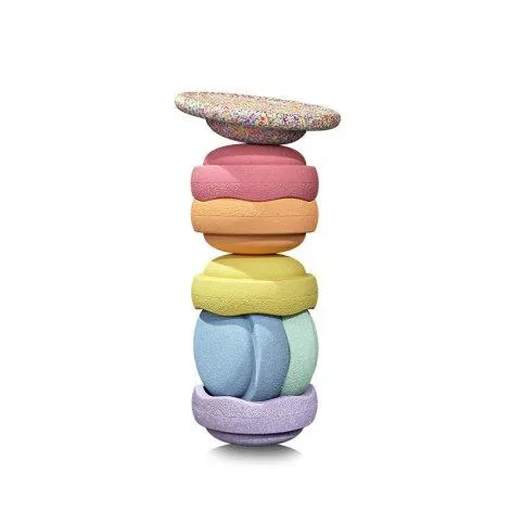 Stapelstein Rainbow pastel + Board confetti pastel - Stapelstein
