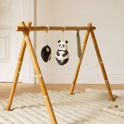 Set of 3 rattle hangers - Panda - Lorena Canals