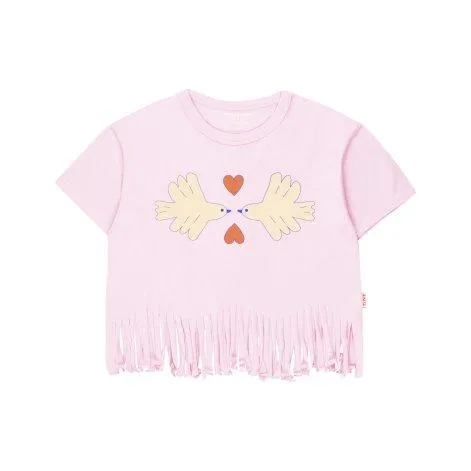 T-Shirt Doves Light Pink - tinycottons