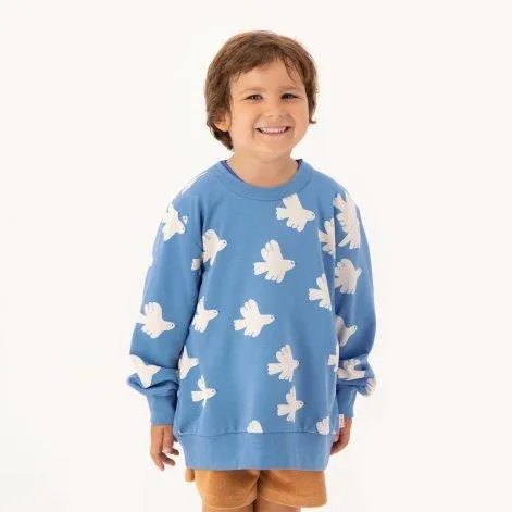 Sweatshirt Doves Azure - tinycottons