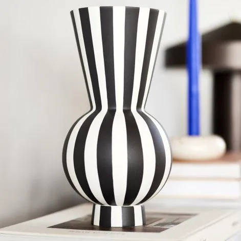 Vase Toppu 28 cm, Schwarz/Weiss - OYOY