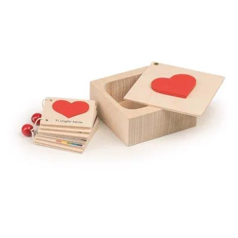Heart-shaped booklet in wooden box Italian - Kiener