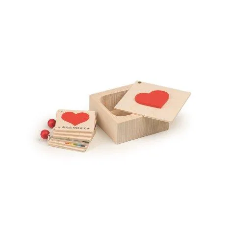 Heart-shaped booklet in wooden box Japanese - Kiener