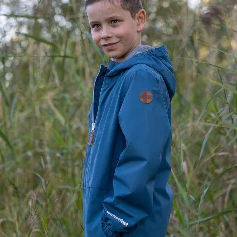 Children's rain jacket Zimi indian teal - rukka