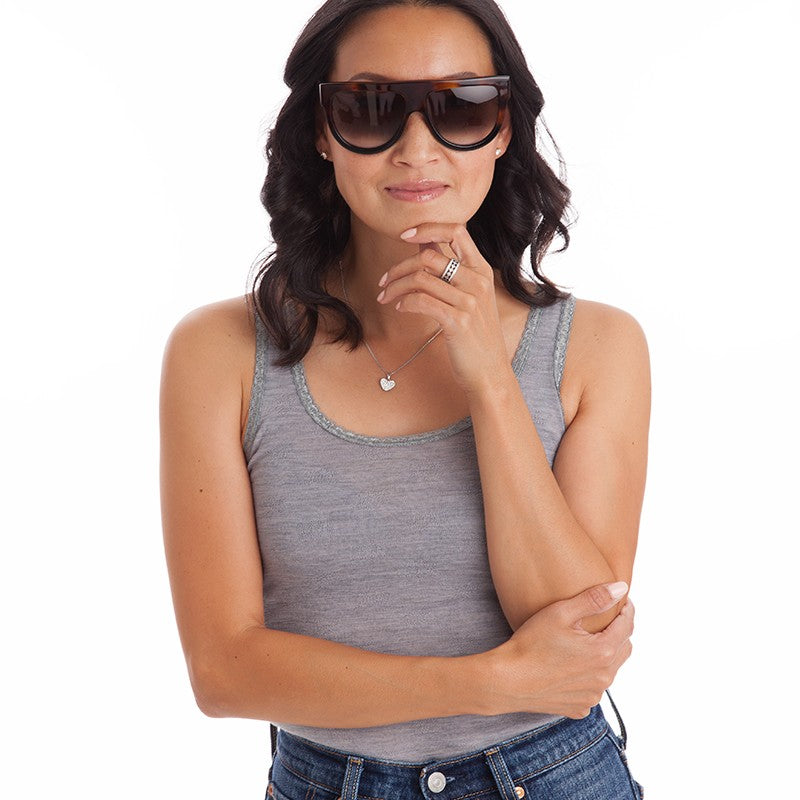 Women Top Merino GRAND COMBIN Platinum Grey