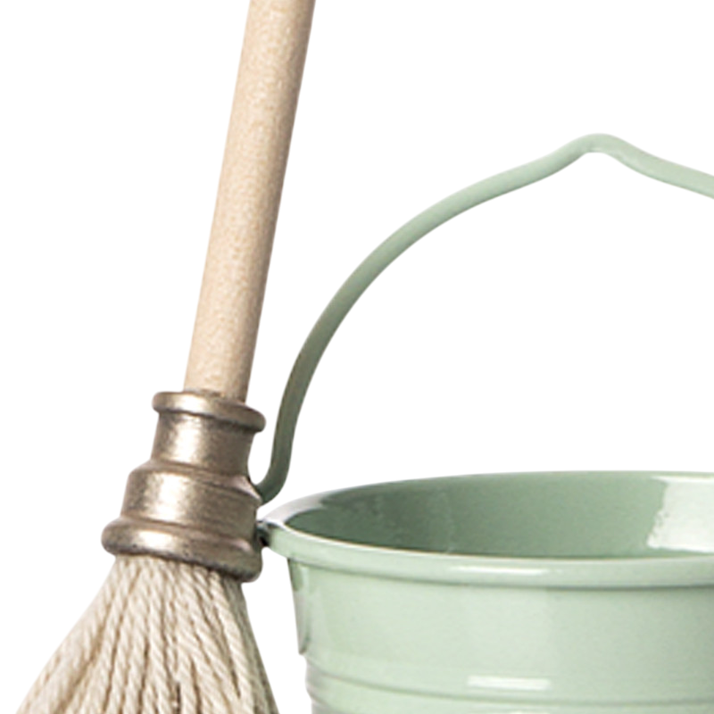 Maileg mouse bucket and mop for doll's house