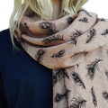 Linen scarf peacock eye nude