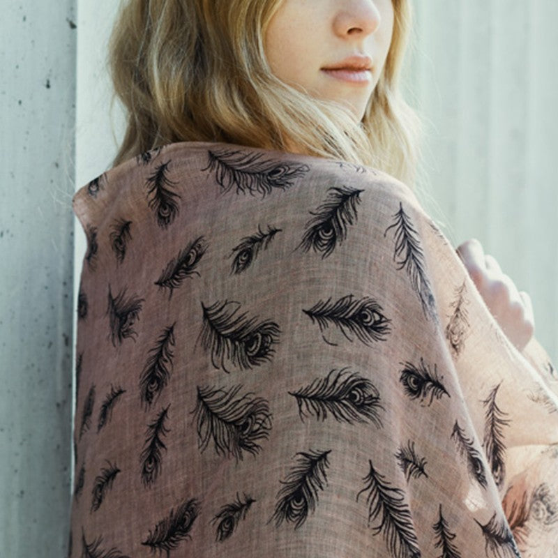 Leinen-Schal Pfauenauge Nude