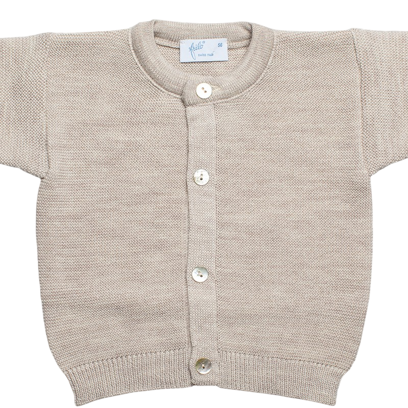 Baby jacket merino wool beige-mélange