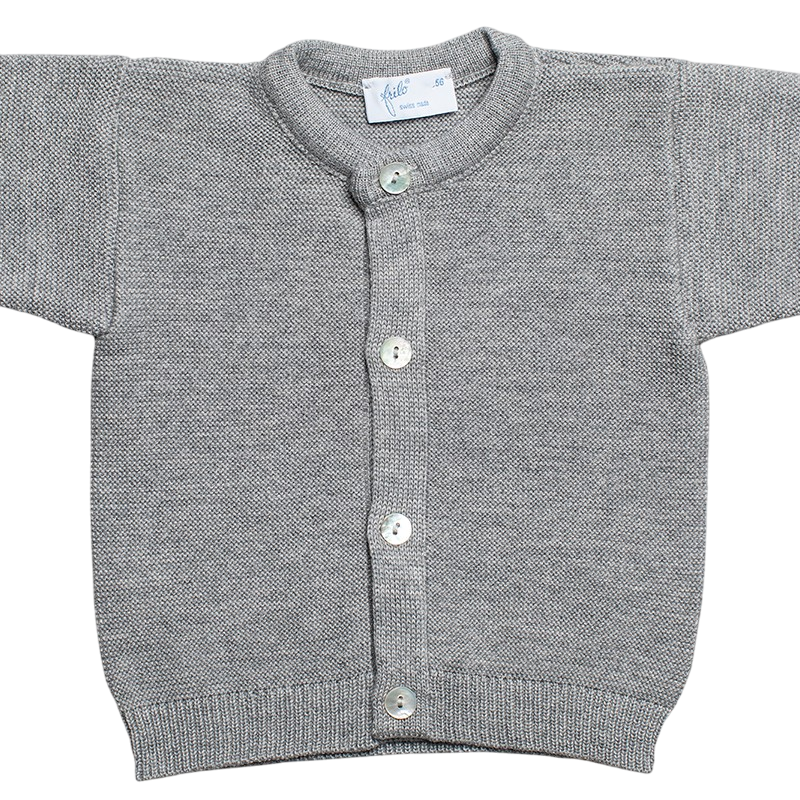 Baby jacket merino wool gray mélange