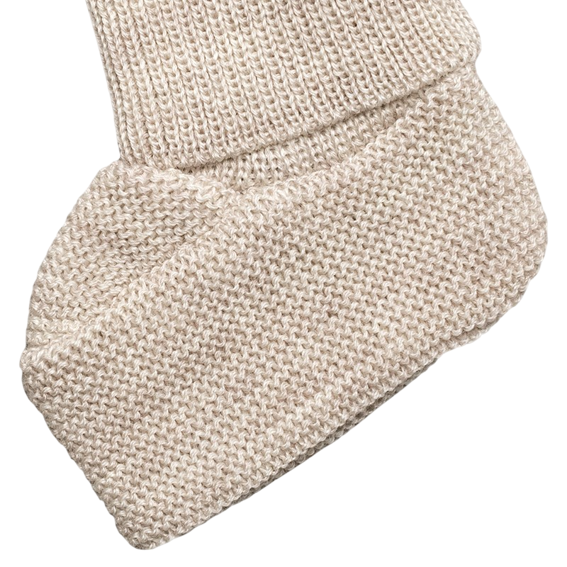 Chausson laine mérinos beige-mélange