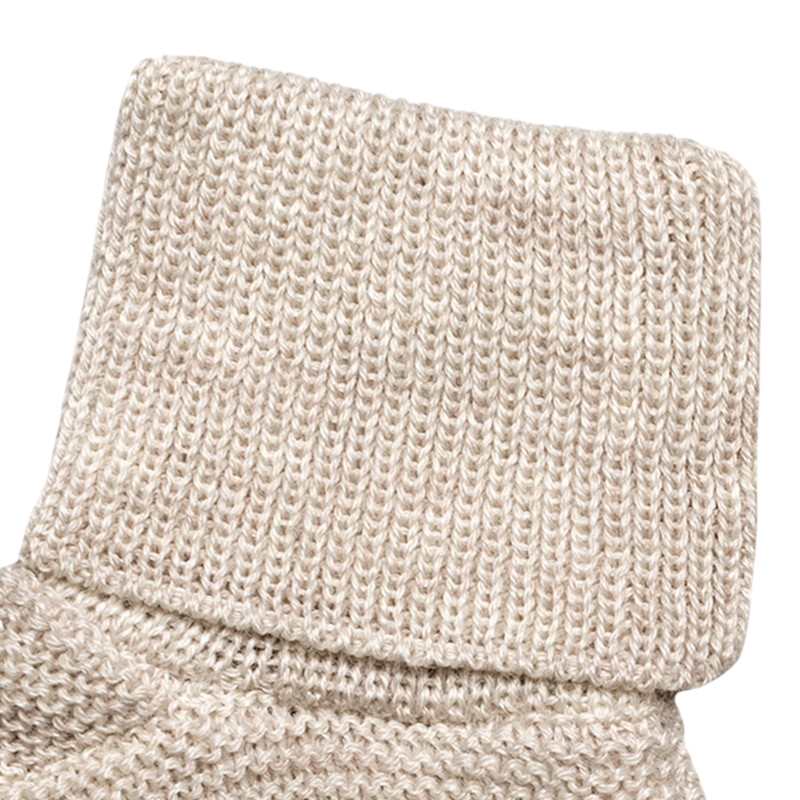 Chausson laine mérinos beige-mélange