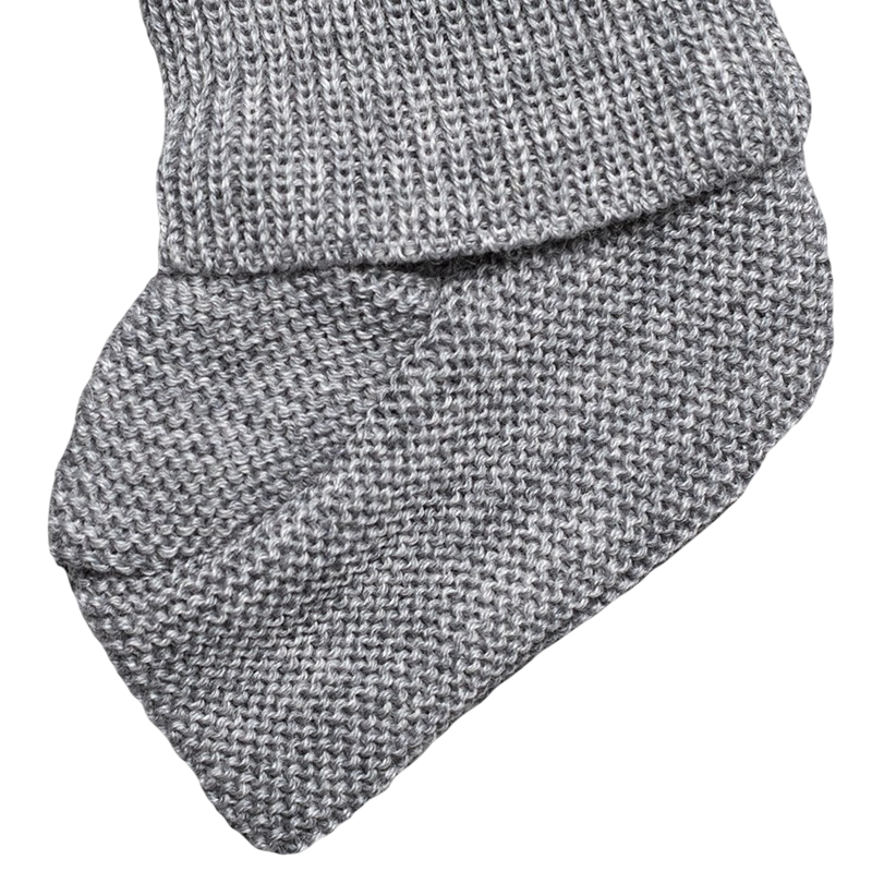 Chausson bébé laine mérinos gris-mélange