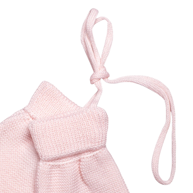 Moufles laine mérinos rose