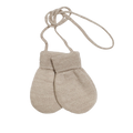 Moufles laine mérinos beige-mélange