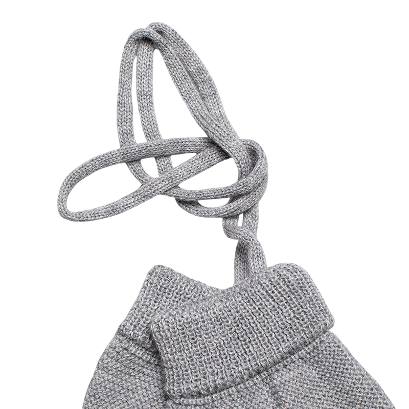 Moufles laine mérinos gris-mélange