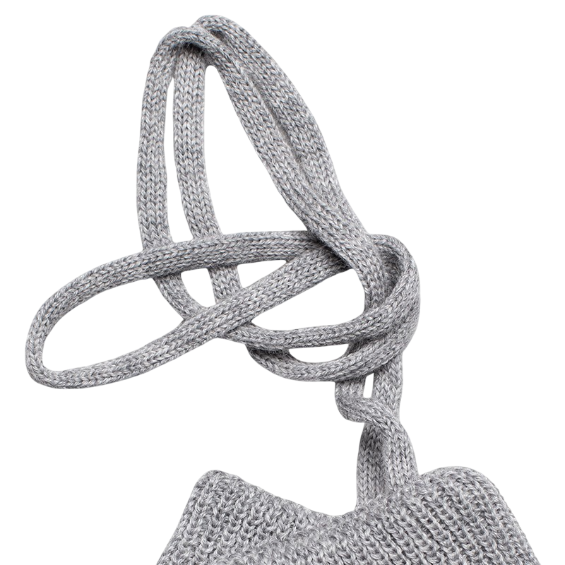 Moufles laine mérinos gris-mélange