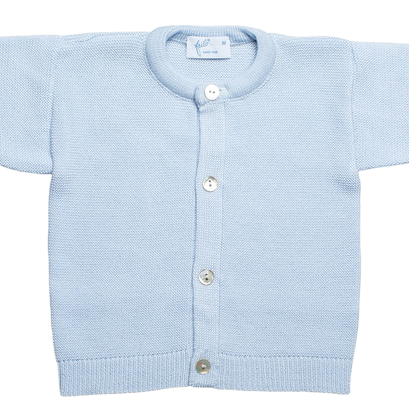 Baby jacket merino wool light blue