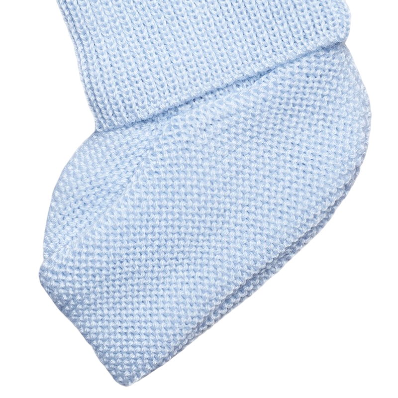 Chausson laine mérinos bleu clair