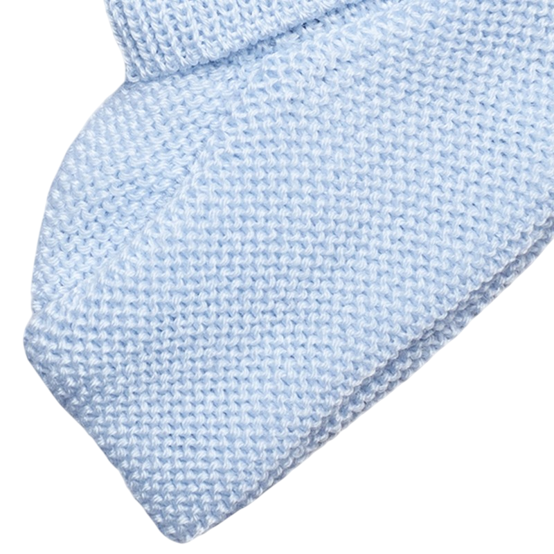 Chausson laine mérinos bleu clair