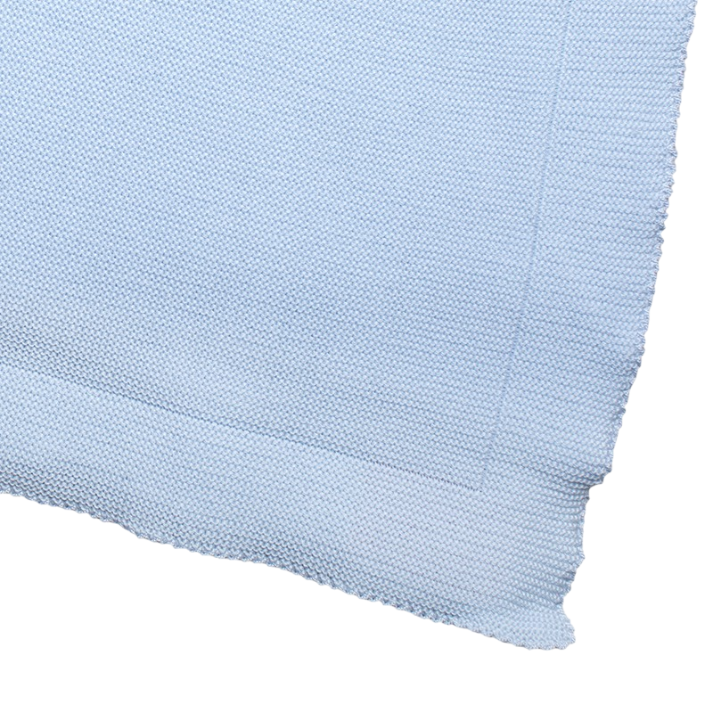 Babydecke Merinowolle hellblau