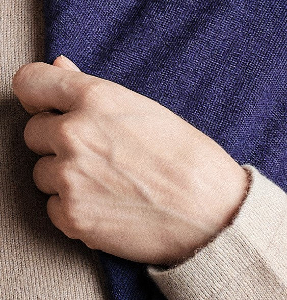 Kaschmir-Strick Schal Uni Blau