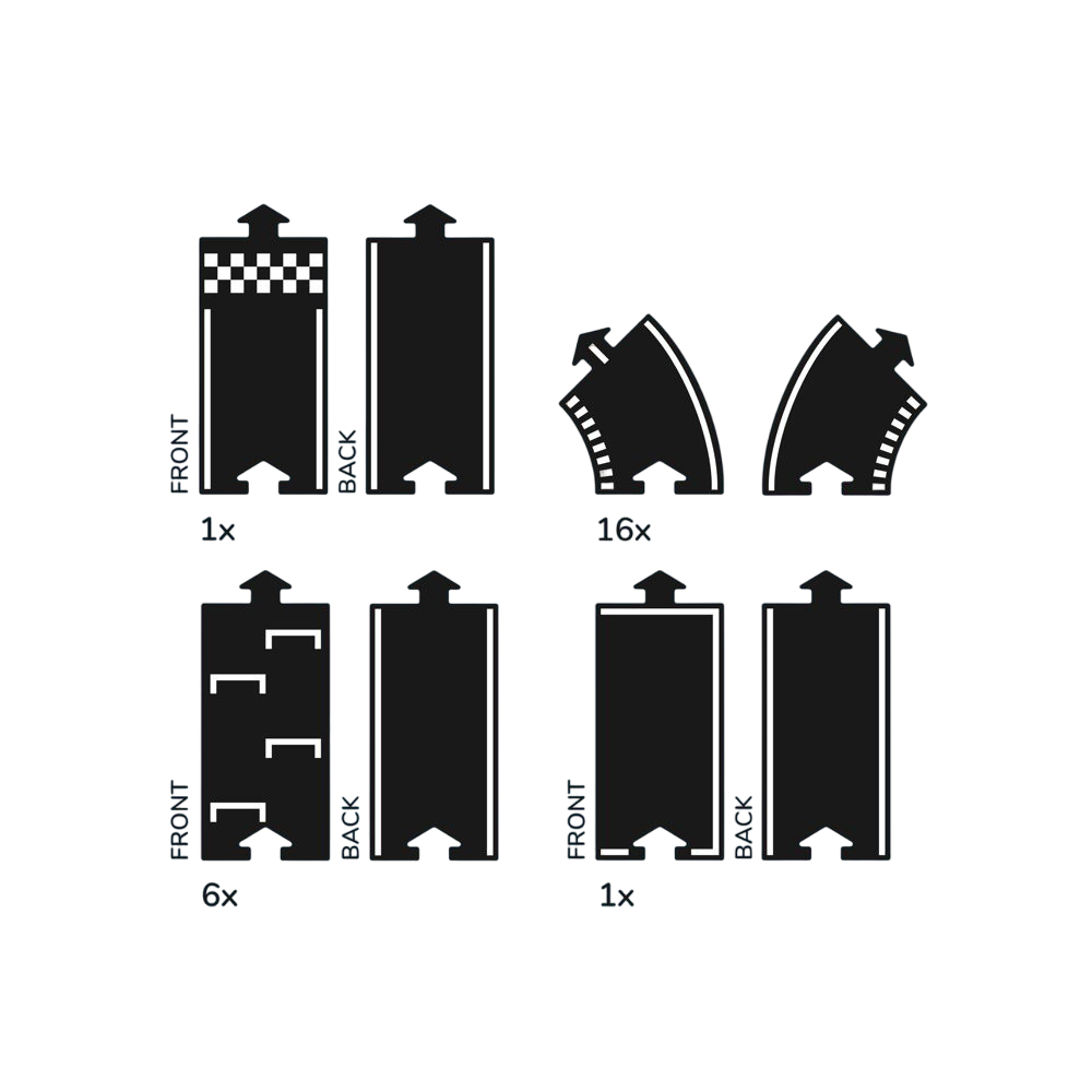 Road construction set Grand Prix Race Tracks (24 parts)