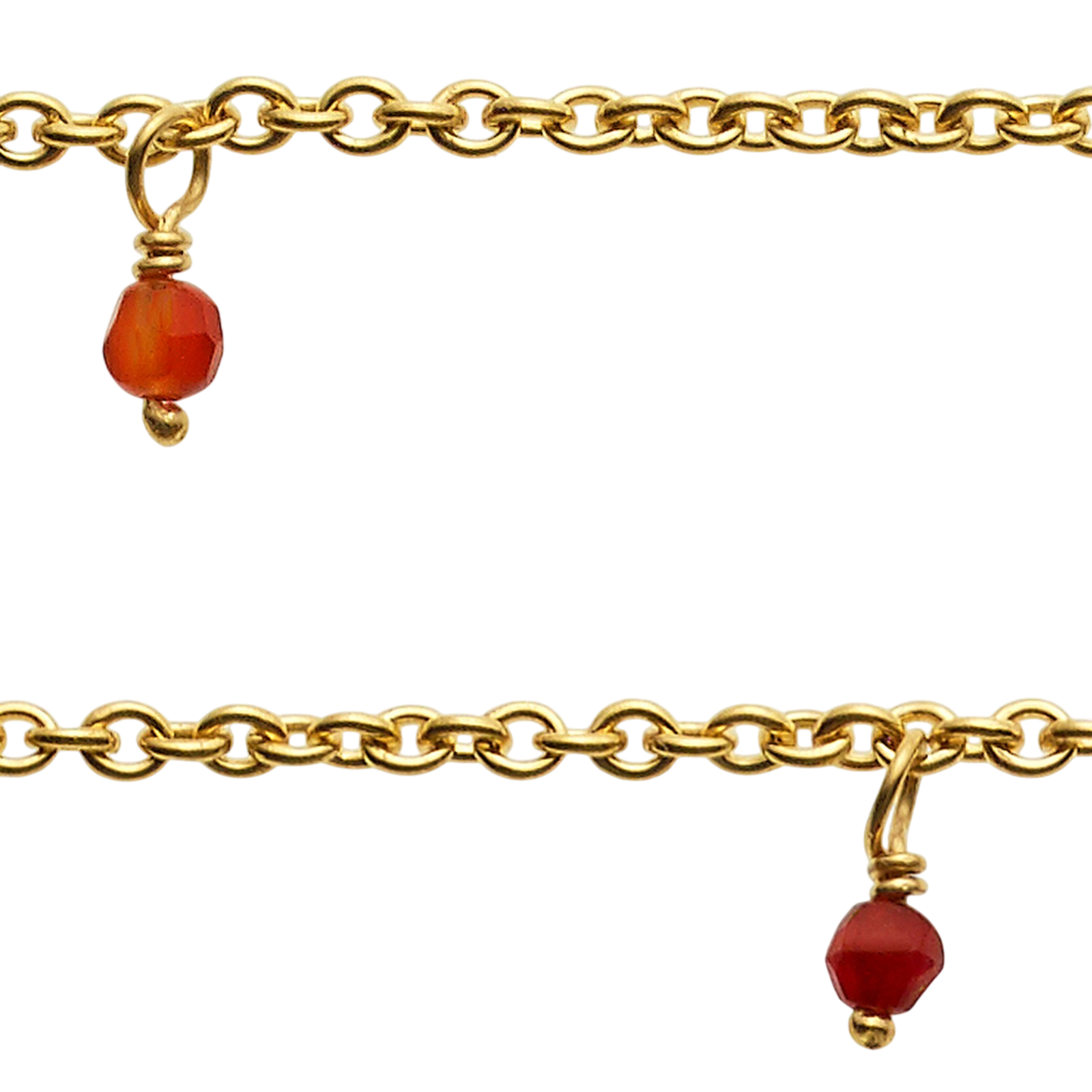 Collier avec 8 pierres de cornaline et pendentif étoile de mer, doré à l'or fin
