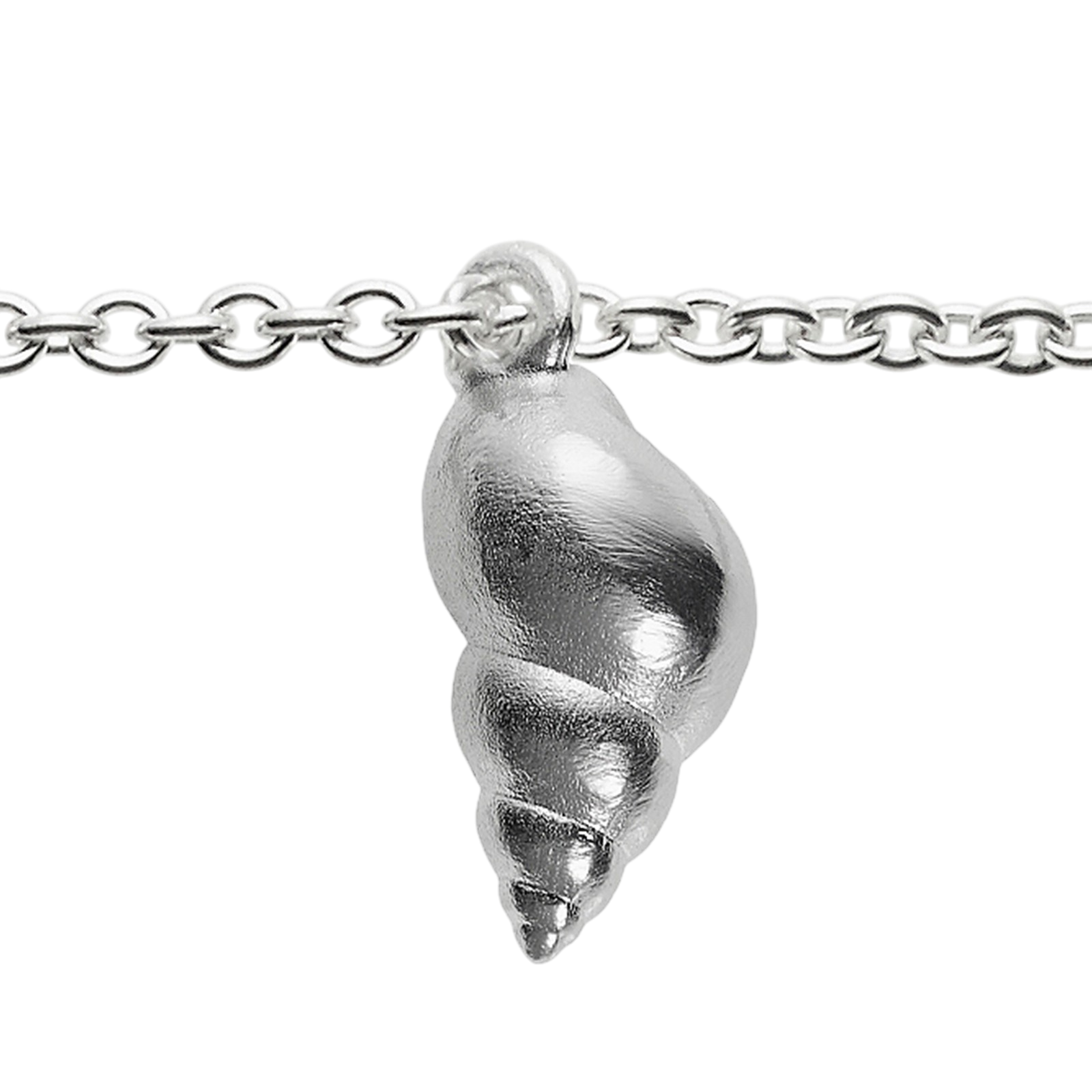 Collier avec 8 pierres Amazonith et pendentif escargot, argent