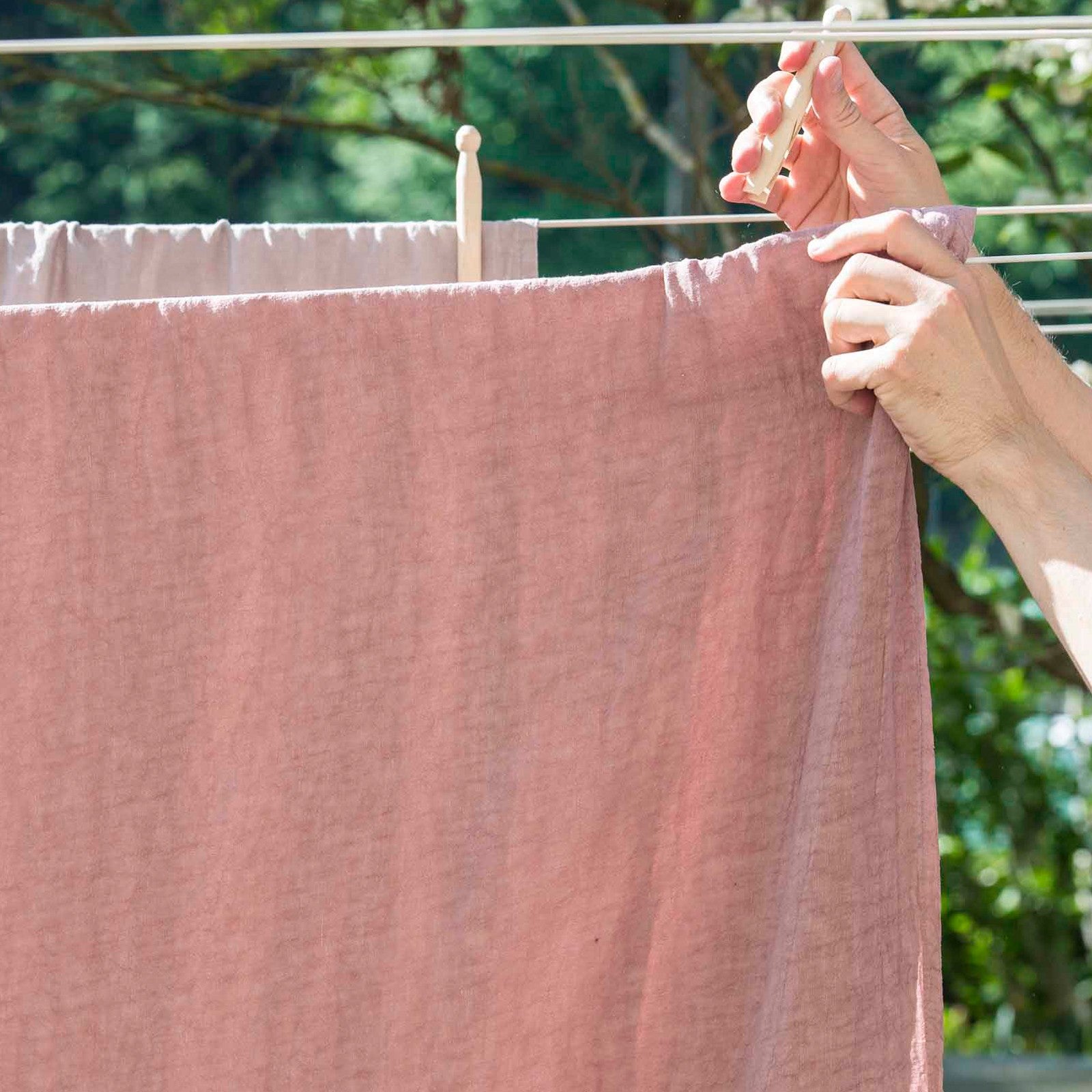 Linus uni, ash rose Drap de dessus 170x270 cm