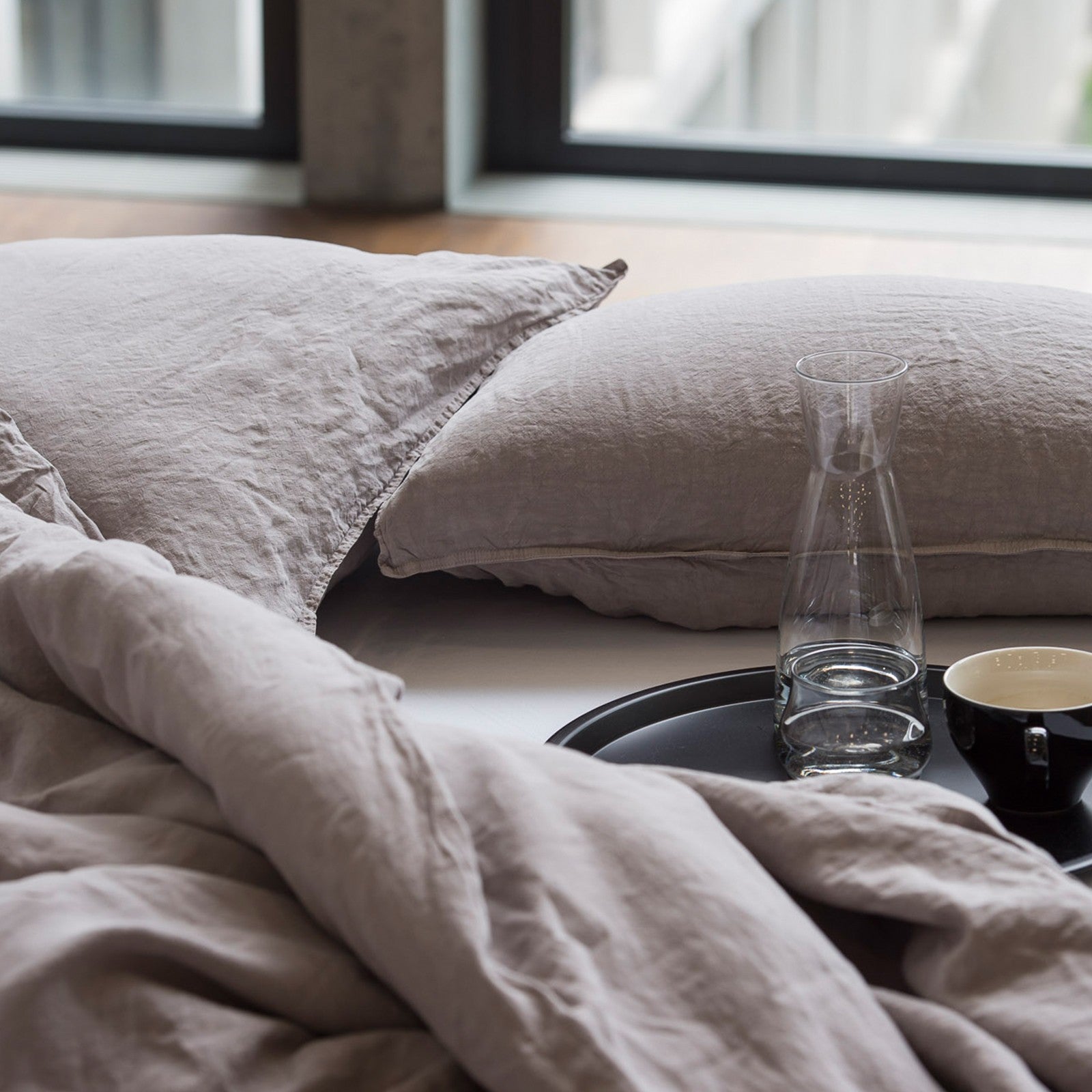 Linus plain, taupe Cushion cover 65x100 cm