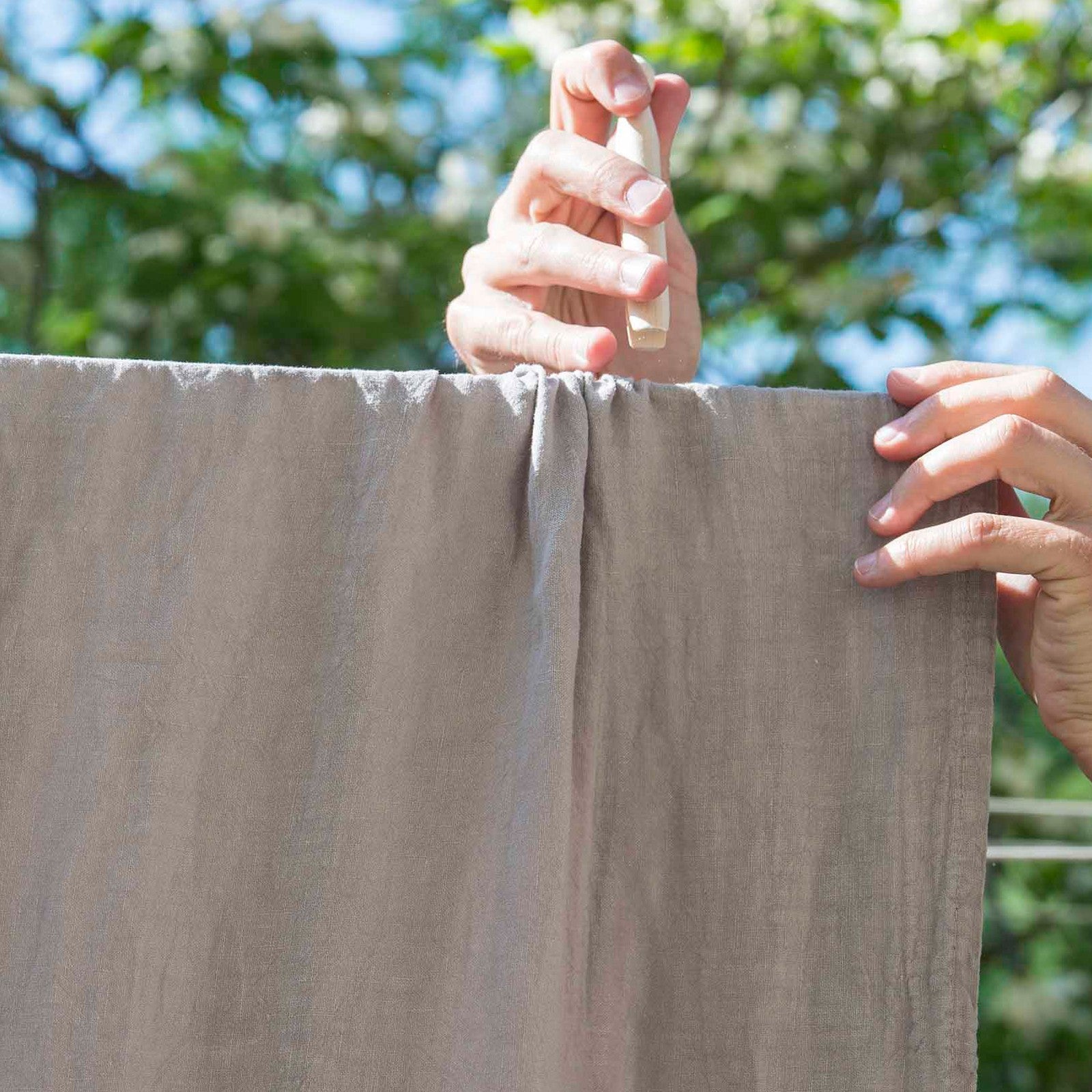 Linus uni, taupe Drap de dessus 240x270 cm