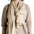 Kaschmir-Strick Schal Uni Beige