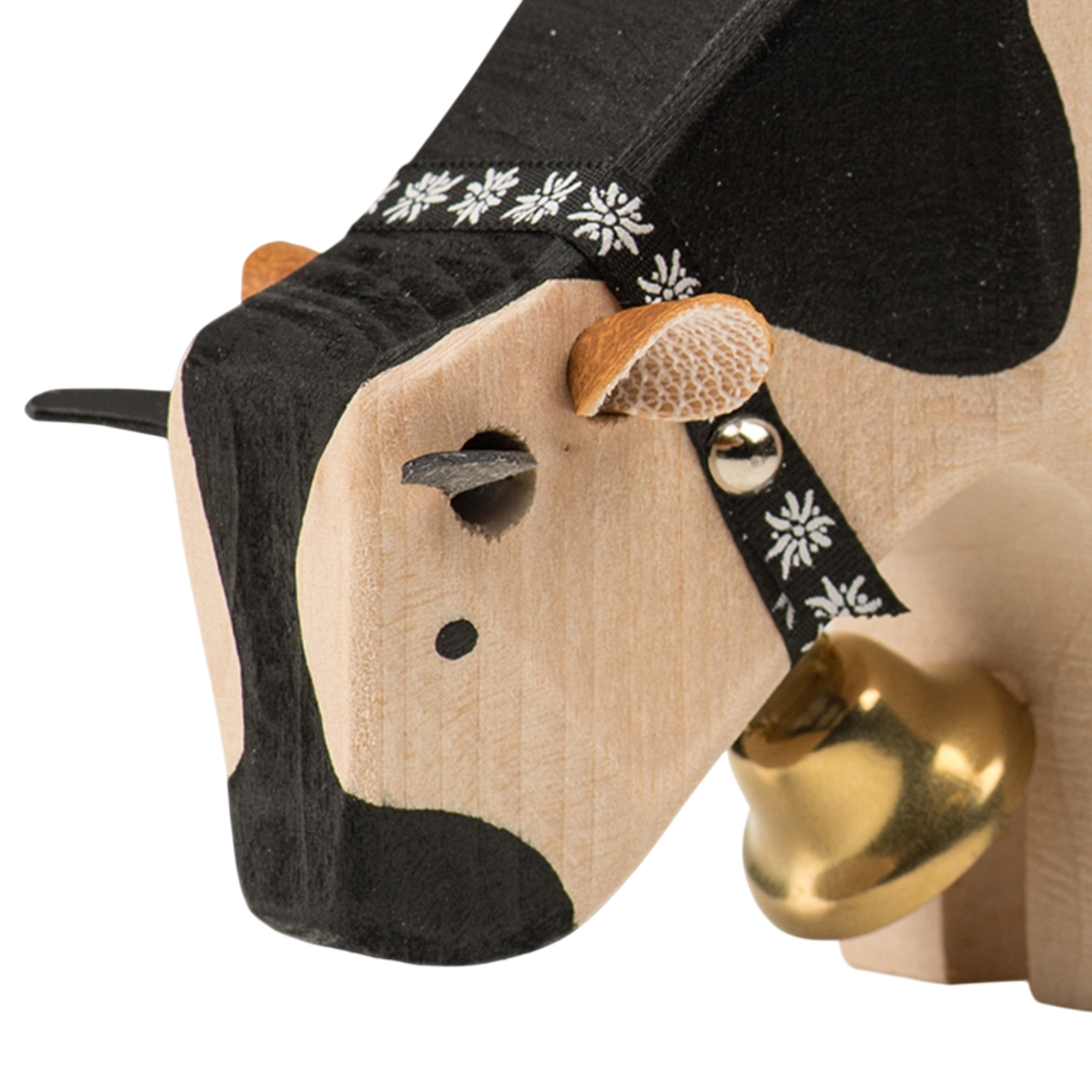 Trauffer cow 2 eating Fribourg wooden animal