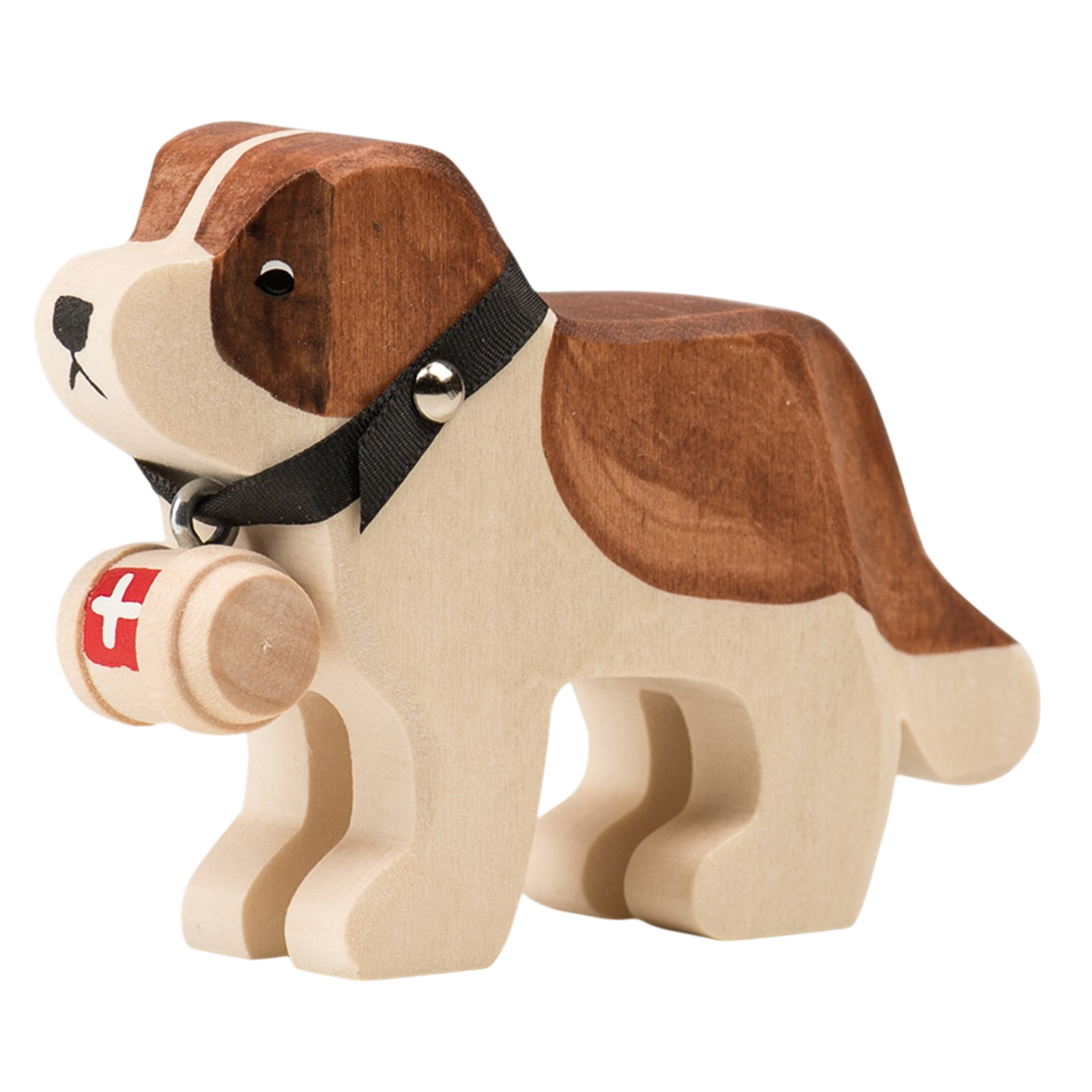 Trauffer Hund Barry mit Fässchen Holztier