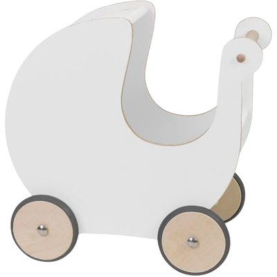 Puppenwagen Holz, Weiss