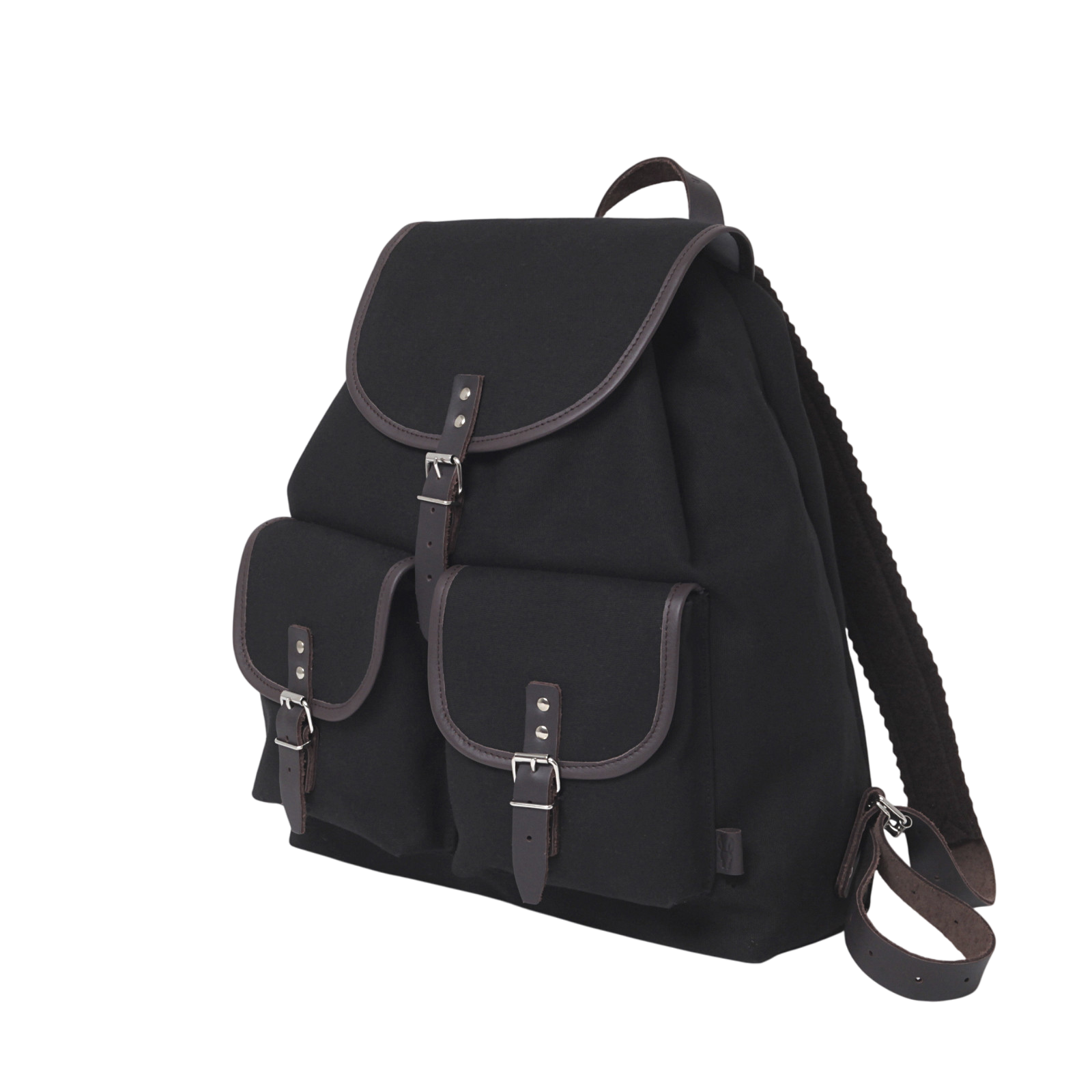 Backpack Georg black, leather brown